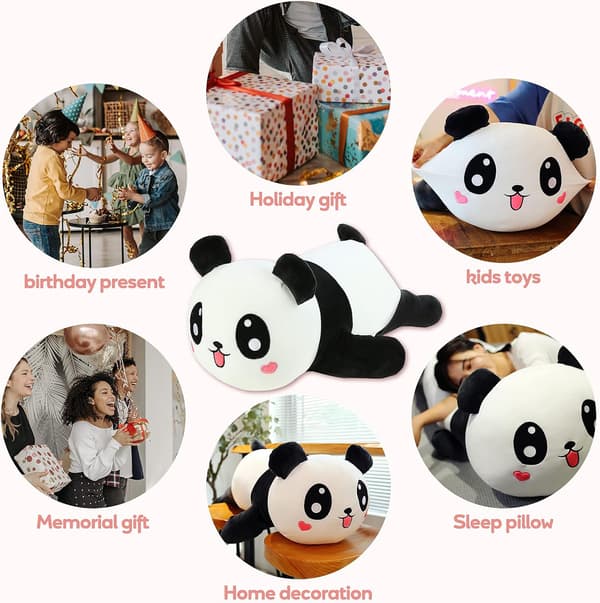 Söt Anime Panda Plyschdjur Panda Flicka Barn Nackkudde