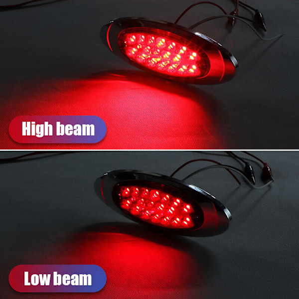 4x Røde 18-LED Sidemarkerlys Lastbil Trailer RV Frihedslygter