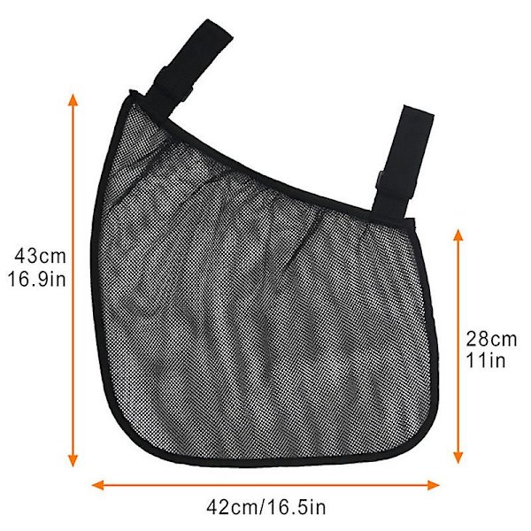Side Sling Opbevaringstaske, Universal Pasform Barnevogns Mesh Cargo Net Og