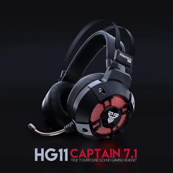 Fantech Hg11 USB-headset brusreducerande hörlurar spel vit DXGHC