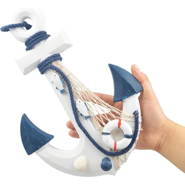 2 Pak 32CM Træskibsrat og Træanker med Tov Nautica