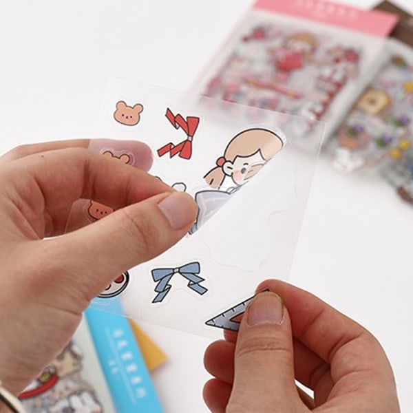 (Gul+röd) 40 ark Macri Ri Sticker Series Cartoon Cute G DXGHC