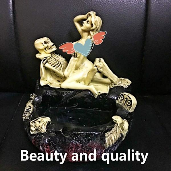 Halloween Gotisk Askebæger Harpiks Skelet Askebæger Sexy Gyser Kranium