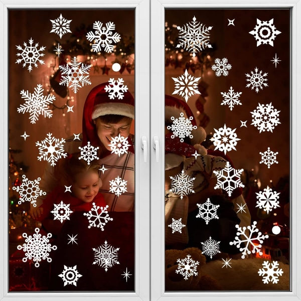 2 Christmas stickers, PVC Christmas window stickers with snowf