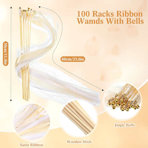 25 kpl Juhlanauhoja kelloilla Silk Fairy Stick Wand W:lle