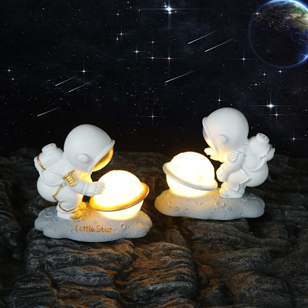 Astronaut nattlys horisontal nattlampe for soverom