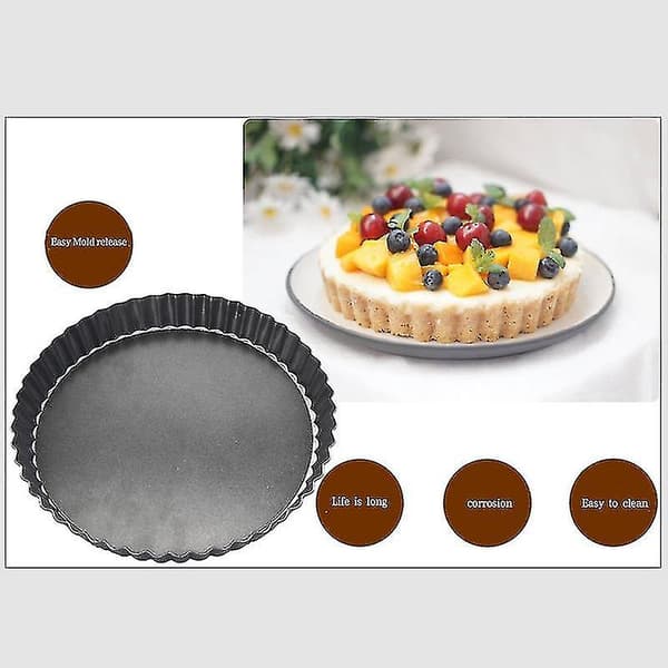 6-pack Non-stick Quiche Botten Spårad Tung Pizza Bakplåt DXGHC