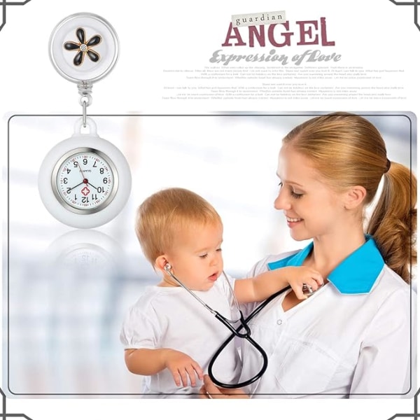 Lapel Watch för sjuksköterskor Läkare Clip-on hängande sjuksköterska klockor Söt