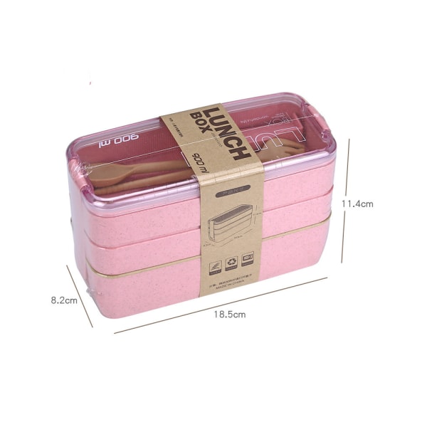 Lunchbox för flickor med hjärta, separat fack för mikrovågsugn och frukt