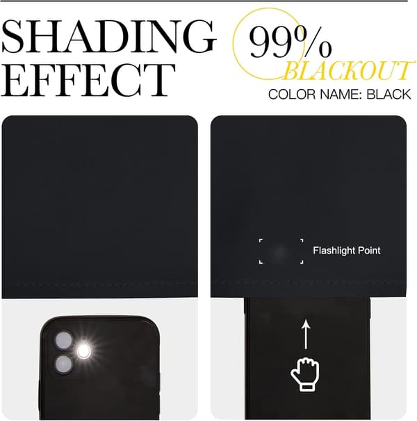 Pitch Black Solid Termisk Isoleret Grommet Mørklægningsgardiner/Draper