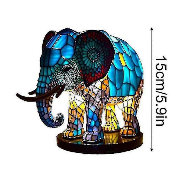 Elefant Dyr Lampe Farverig Harpiks Lampe Til Tiffany Lampe Bordlampe (Ugler)