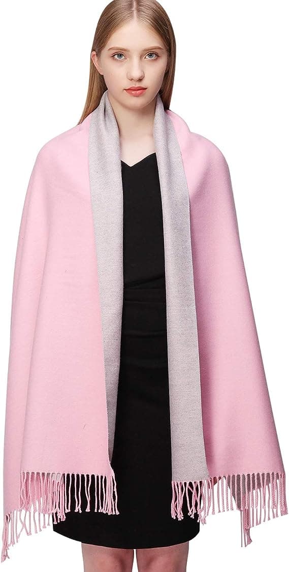 Uldscarf Vinter Shawl Til Kvinder Lang Stor Tyk Varmt Revers