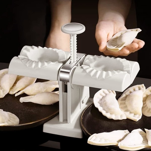 Automatisk Dumplingtillverkare för Hushåll, Dubbelhuvud, Ravioli Pressform