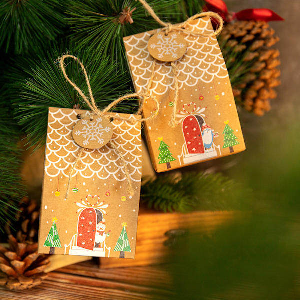24 st julgransfestpresentaskar, Premium Kraftpapper Godis