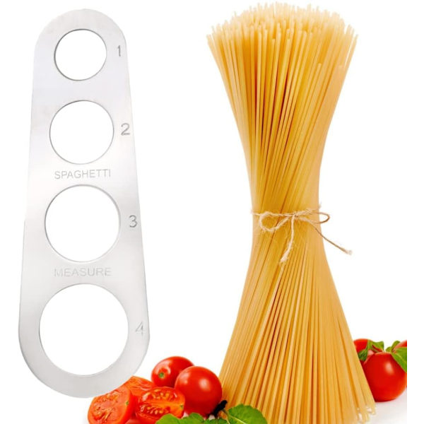 Spaghetti-måler, 4 huller i rustfritt stål, Pasta-måler, Pasta