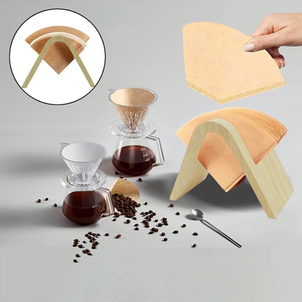 Träkaffefilterpappershållare, Kaffefilterpappershållare, Coff