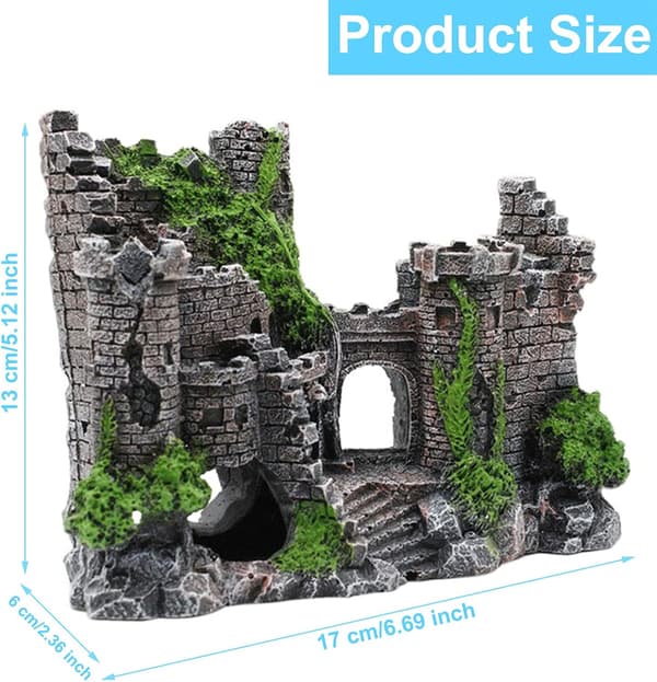 Simuleringshartslott Ornament Akvarium Dekoration Dekor