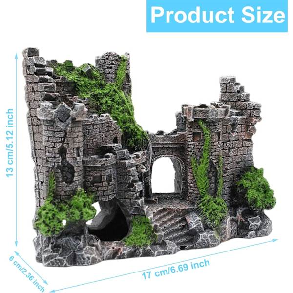 Simulert Harpiks Slott Ornament Akvarium Dekorasjon