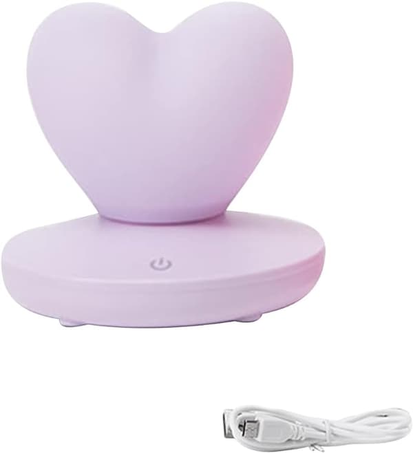 Hjerteformet Natlampe, Sød Lampe, USB Genopladelig Sengelampe