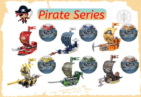 6 st Piratskepps Pusselblock, Påskägg Fyllda Med Leksaker DIY