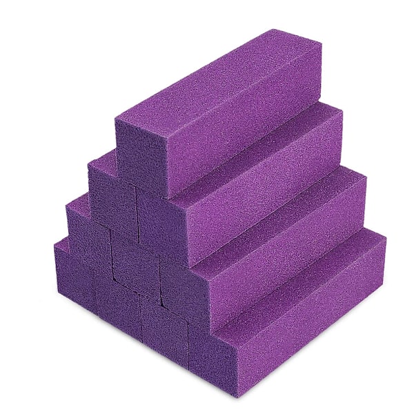 Set med 10 Nagelfilsblock 120 Grit med Nagelborste