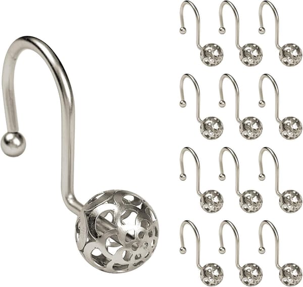 Moderna Design Skulpturerade Boll Duschdraperi Krokar Rostfria