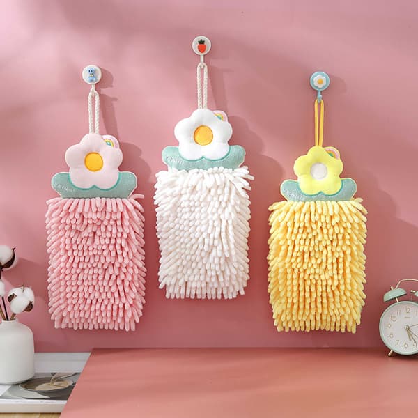 3 Pak Chenille Håndklæde Bold Blød Absorberende Mikrofiber Hængende