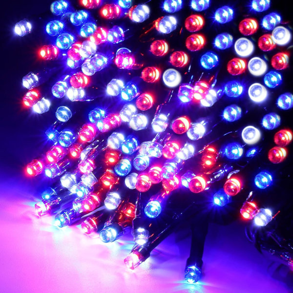 200 LED Utomhus Patriotiska Ljus, 20 m 4 juli Dekorativa G
