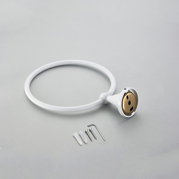 Hvid Håndklæde Ring, Messing Tekstil Ring Væghængt Badeværelses Tilbehør