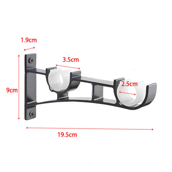 4 stk Gardinstangsbraketter Aluminium Legering Dobbel Brakett Curta DXGHC