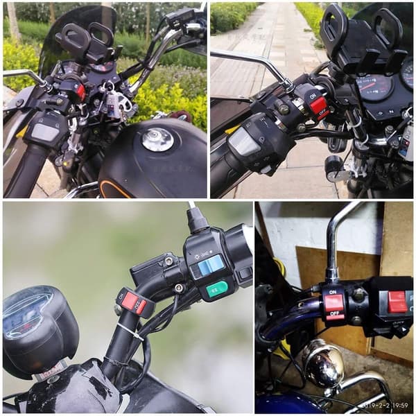 2 st Styrhandtagsswitch Knapp för Motorcykel Motorcykel Mod
