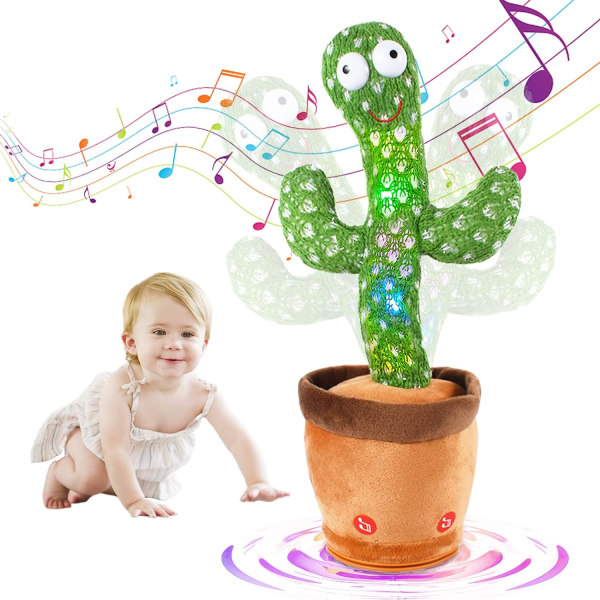 Cactus plyschleksak, sång- och danskaktus för barn, elektronisk
