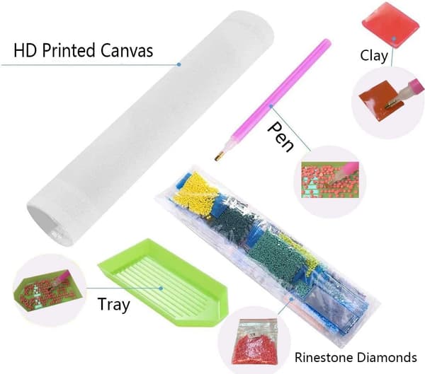 5D Diamantmaleri Kit efter Nummer, Fuld 5D Diamantmaleri Kit Ar