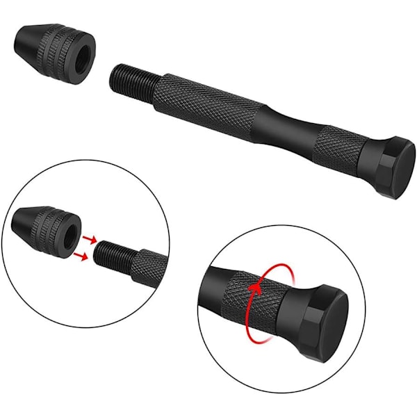 37 deler Mini håndmodellering Drill, Presisjons Pin Vise Aluminium