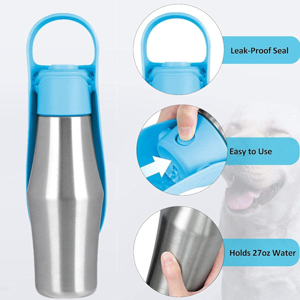 Bærbar Vandflaske til Hunde, 750ML Vandflaske til Hundeluftning, Do DXGHC