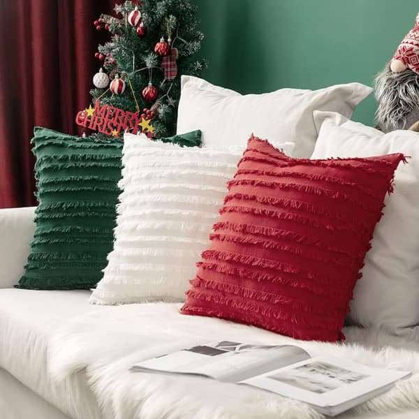 Set med 2 juldekorationer Boho Kuddfodral Linne S