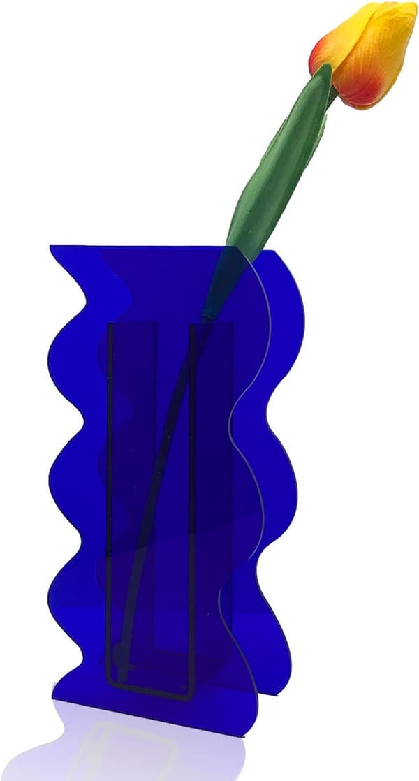 Akrylvas, Geometrisk Akrylblomvas, Hög Vågig Form