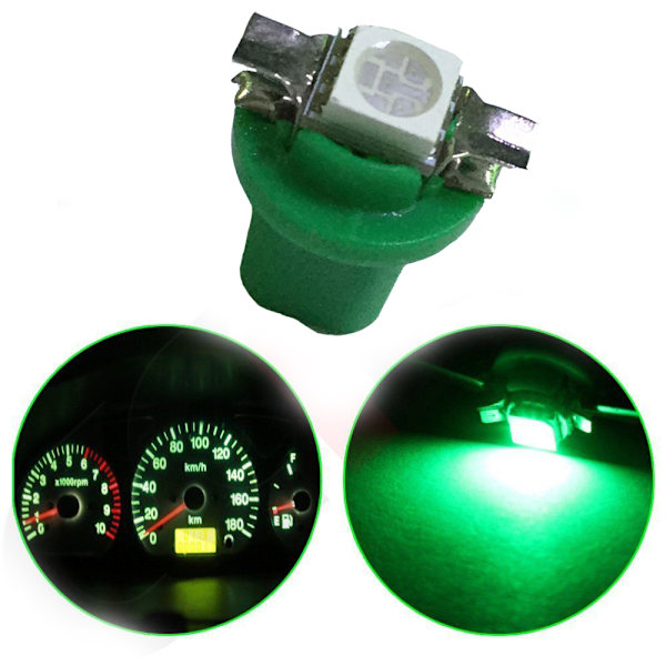 10x T5 B8.5D 5050 SMD Grønne Bil LED Dashbord Instrumentlys Pærer