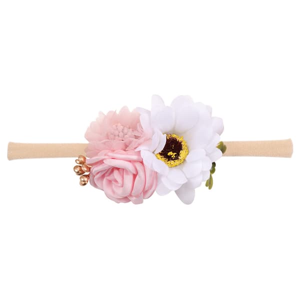 Babyjente Blomst Nylon Blomst Hodebånd - Elastisk Hårbånd Håndlaget