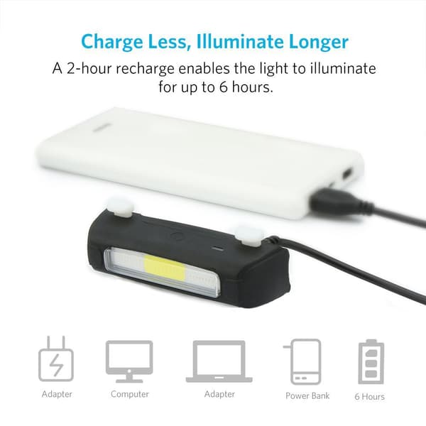 USB-ladbare baklykt Advarselslys Silikon baklykt tre-