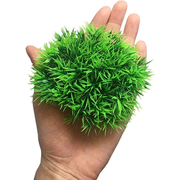 Kunstplante i plastsett for mellomstore/9,4\" akvarium (grønn)