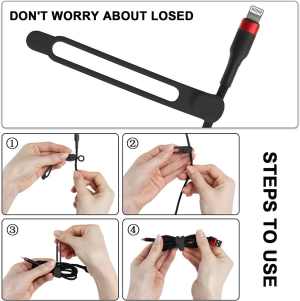 16 stk Silikon Kabelstropper Wire Organizer for Earphone, Phone Ch