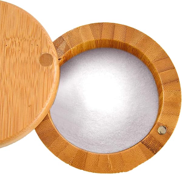 Mitat: 10,9 x 10,3 x 10 cm pyöreä Bambu Suolapurkki pyöreä Mauste