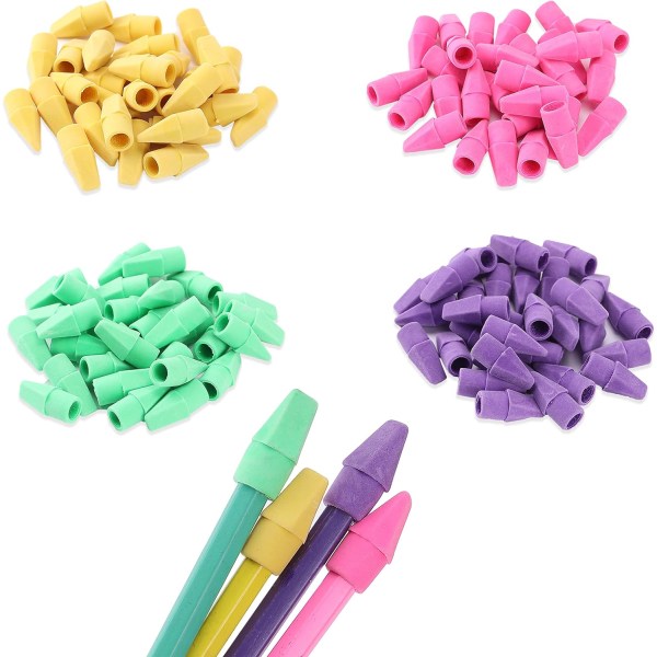 Pencil Top Erasers, Cap Erasers, 120 Pack
