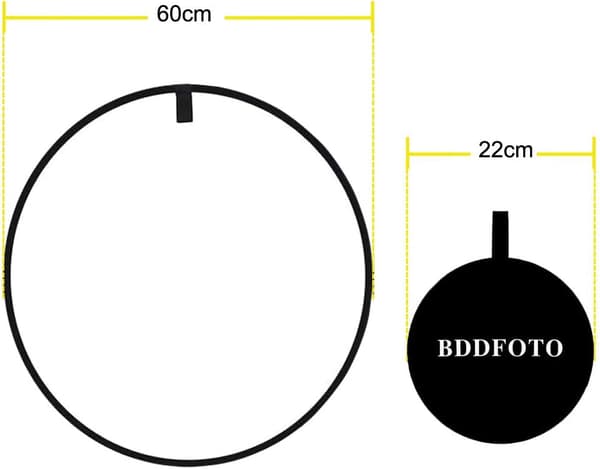 60cm 5-i-1 fotoreflektor, sammenklappelig multi-disk fotoreflektor