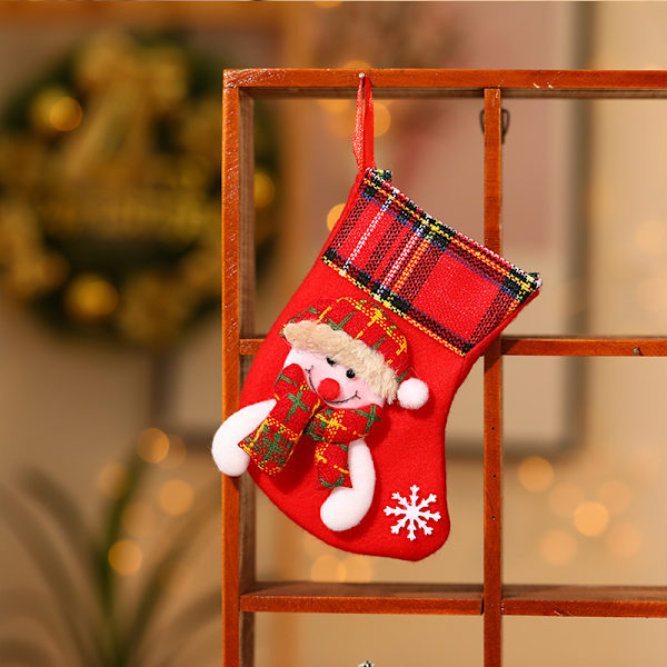 4 st julstrumpor, 3D tomte julstrumpor presentförpackning