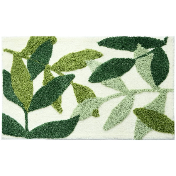 Mikrokuitu kylpyhuoneen matot (18x26 tuumaa, vihreät lehdet) Karvainen pehmeä