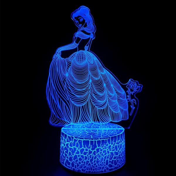 Tiqun Princess 3D Phantom Natlys Visual Kreativitet LED Bordlampe