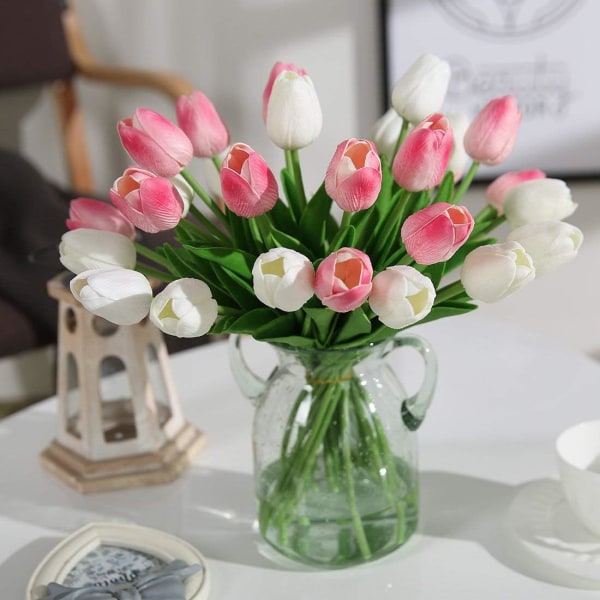 20 stk Real Touch Latex Kunstige Tulipaner Blomster Kunstige Tulipaner Flow