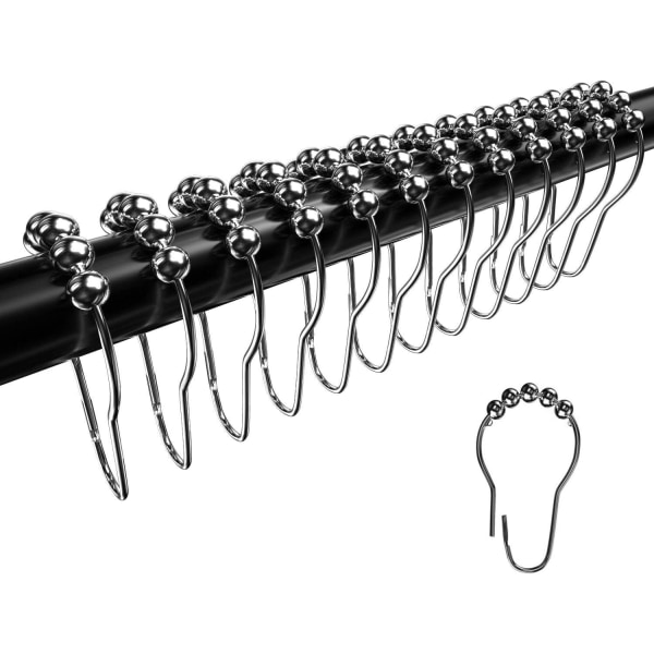 Brushes til Bruseforhæng, Rustfri Metal Bruseforhængsringe
